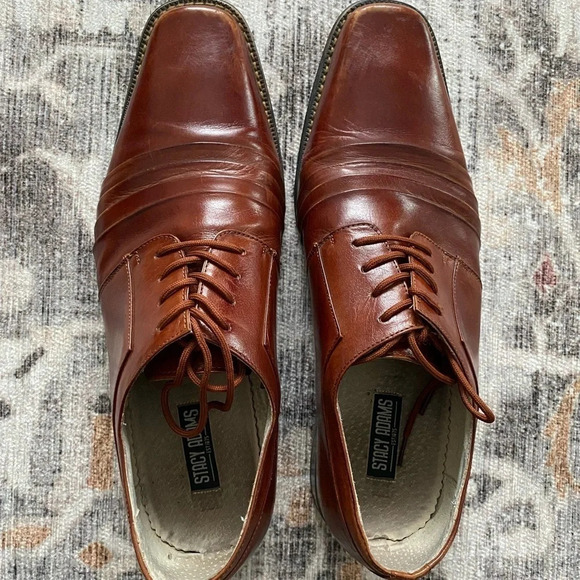 Men’s Stacy  Adams Burgundy Dress Shoes - Picture 7 of 11